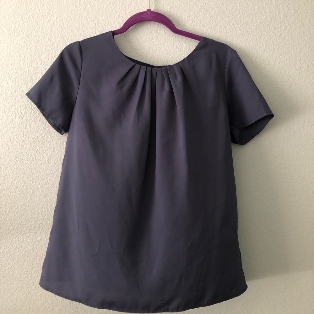 Mossimo Target Navy Flowy Blouse Top sz M